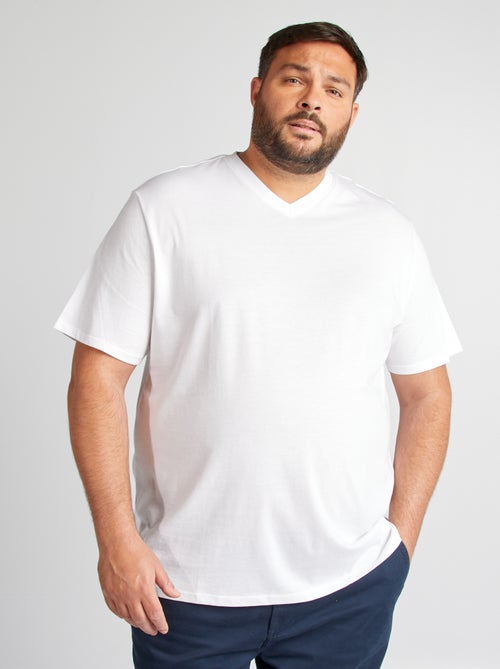 Katoenen heren-T-shirt met V-hals - Kiabi