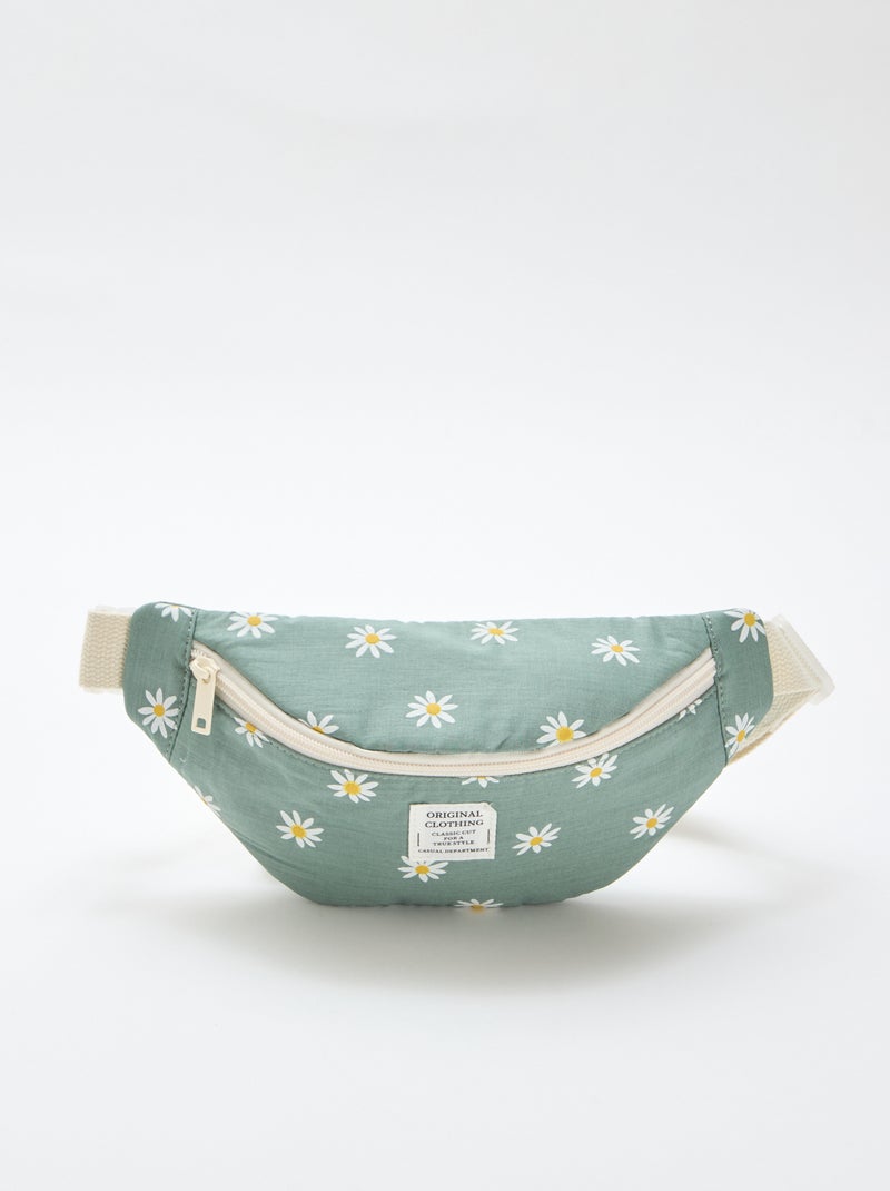 Katoenen heuptas met all-over bloemenprint Groen - Kiabi