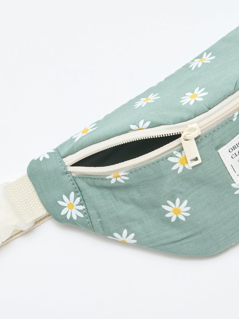 Katoenen heuptas met all-over bloemenprint Groen - Kiabi