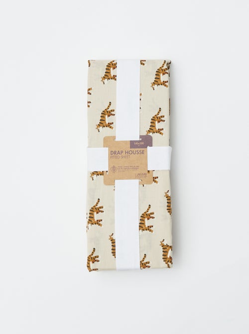 Katoenen hoeslaken voor 1-persoonsbed (140x200) - Kiabi Home - Kiabi