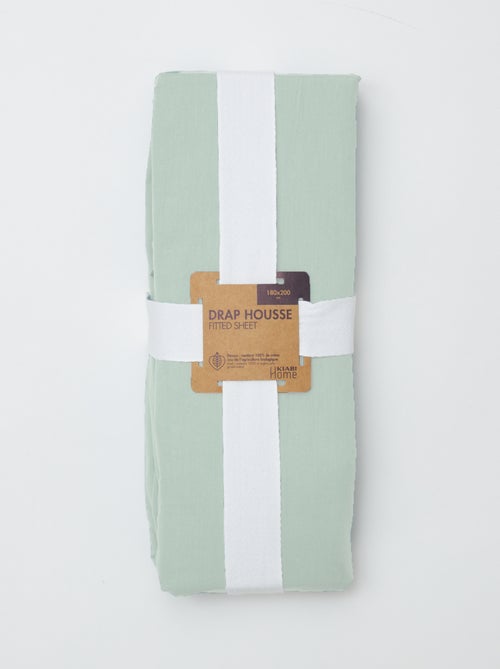 Katoenen hoeslaken voor 2-persoonsbed (180x200 cm) - Kiabi Home - Kiabi