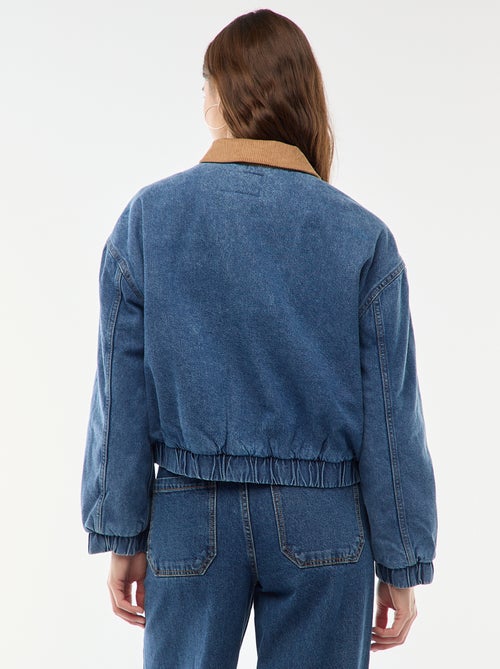 Katoenen jasje met kraag van corduroy - Kiabi