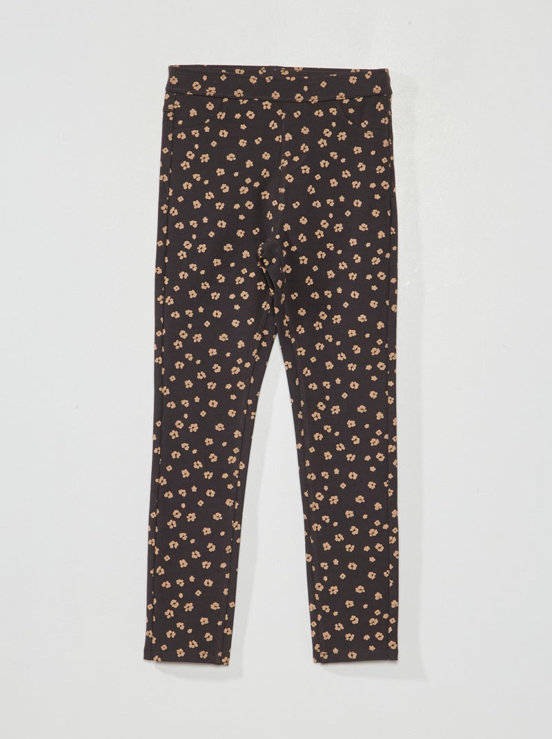 Katoenen jegging met print GRIJS - Kiabi