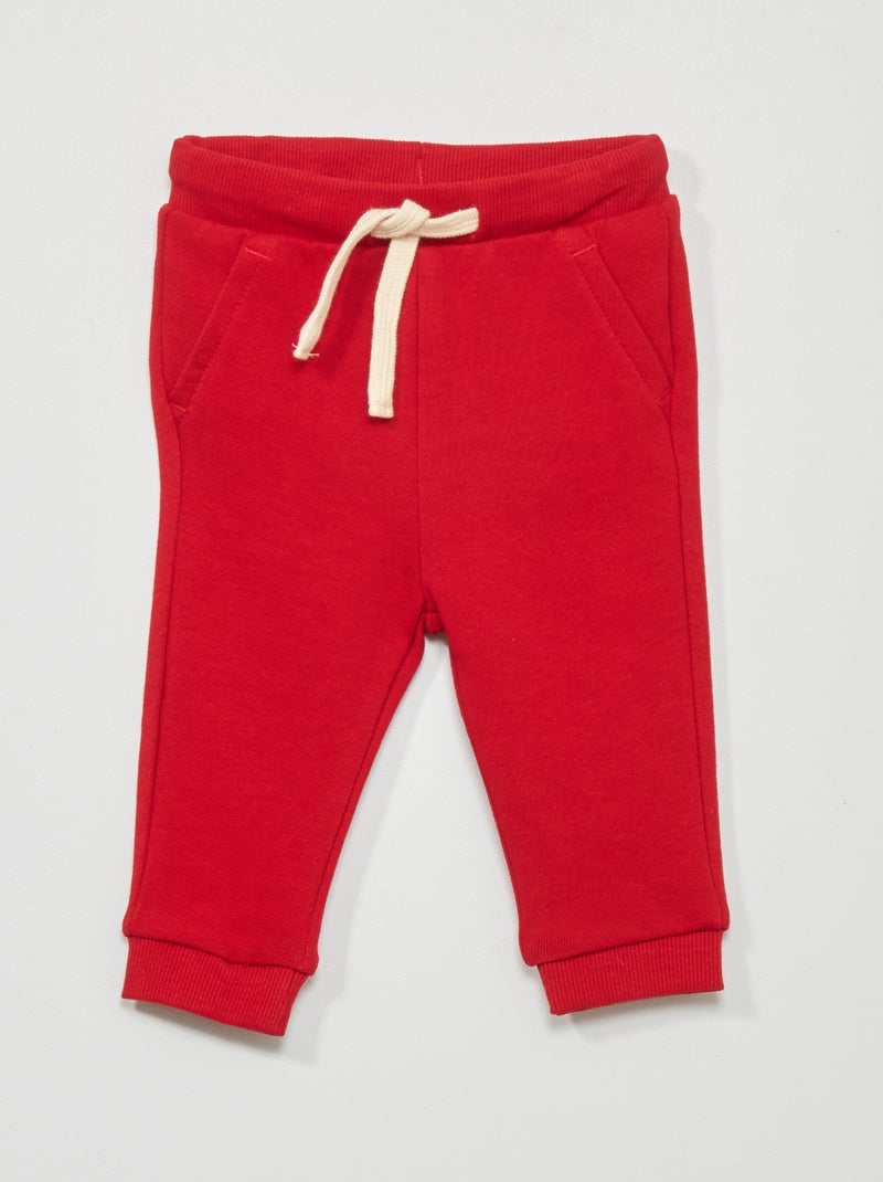 Katoenen joggingbroek - Uniseks ROOD - Kiabi