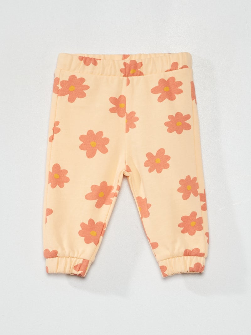 Katoenen joggingbroek met print ORANJE - Kiabi