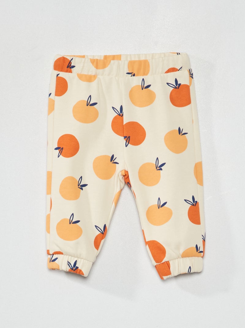 Katoenen joggingbroek met print WIT - Kiabi