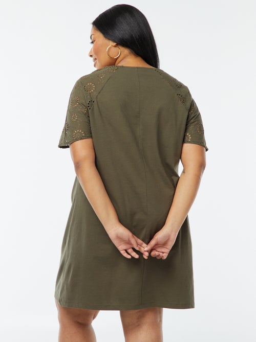 Katoenen jurk met borduursel - Kiabi