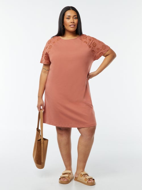 Katoenen jurk met borduursel - Kiabi