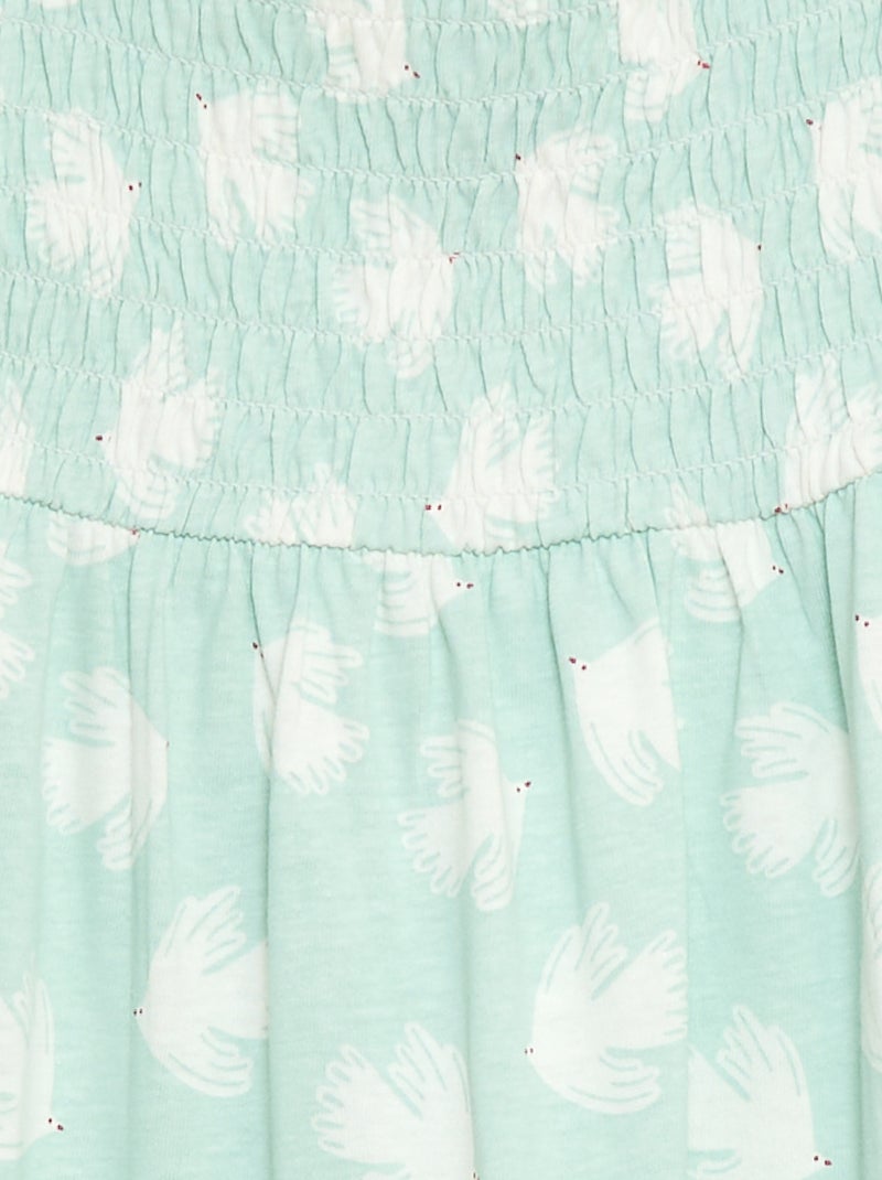 Katoenen jurk met dunne bandjes en print Blauw - Kiabi