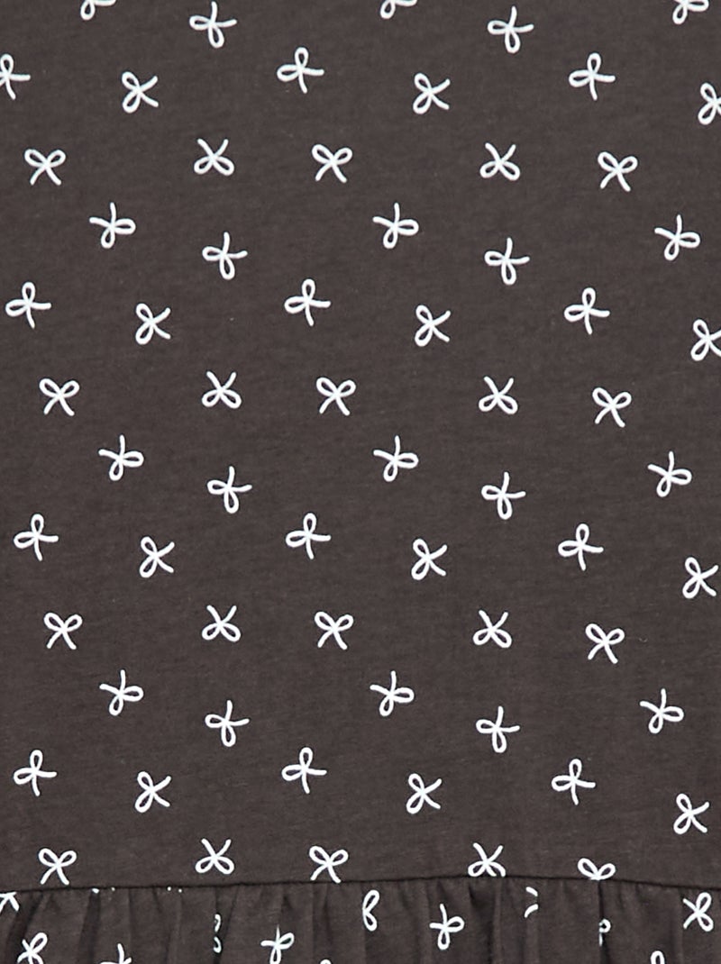 Katoenen jurk met motiefje Grijs - Kiabi