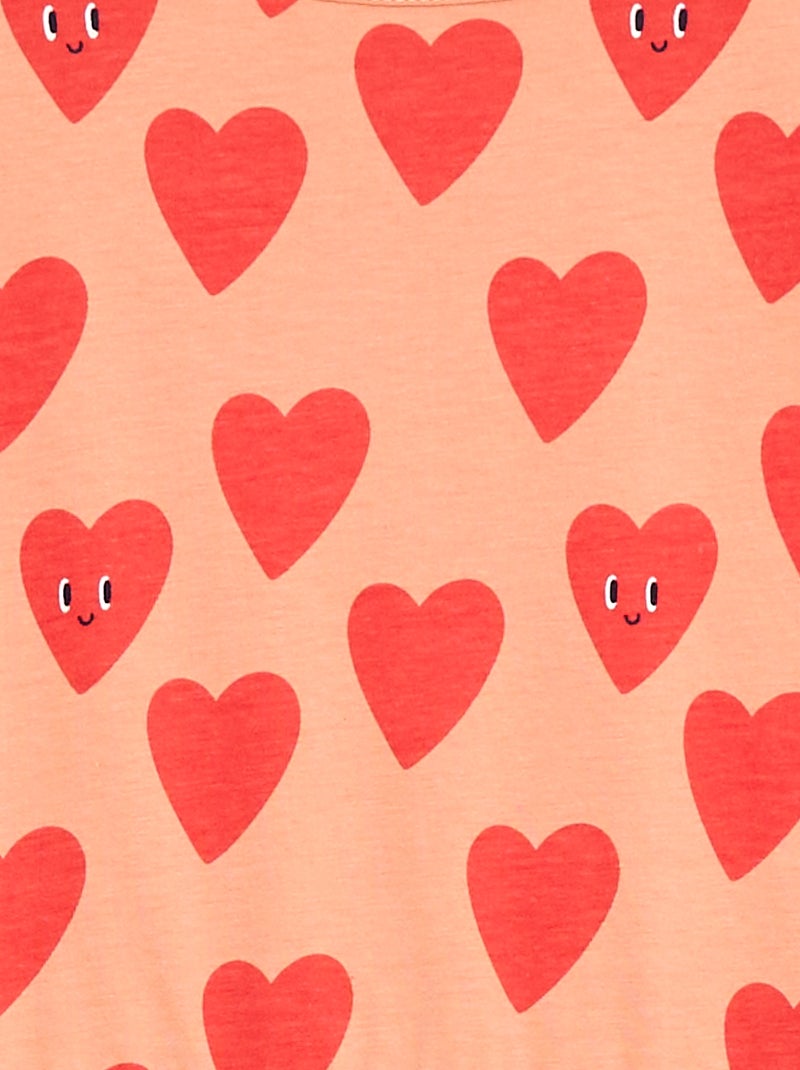 Katoenen jurk met motiefje Oranje - Kiabi