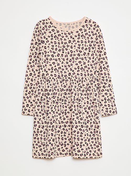 Katoenen jurk met motiefje - Kiabi