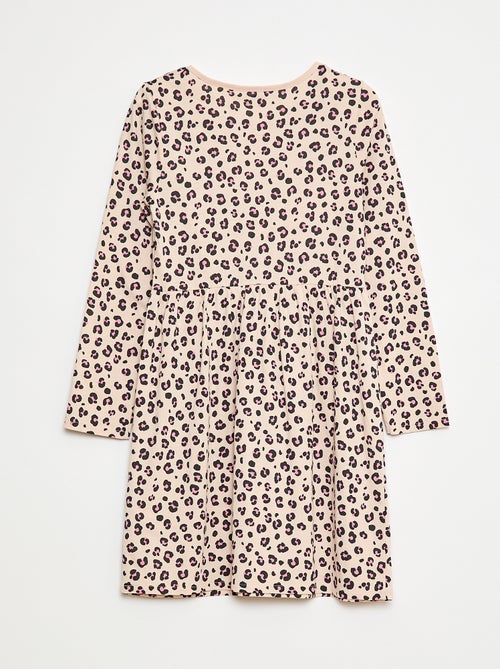 Katoenen jurk met motiefje - Kiabi