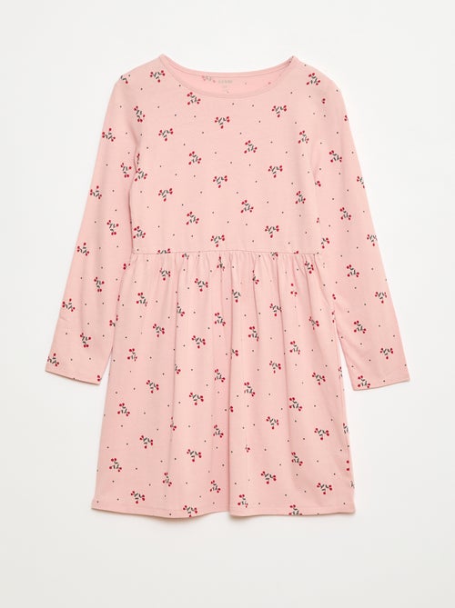 Katoenen jurk met motiefje - Kiabi