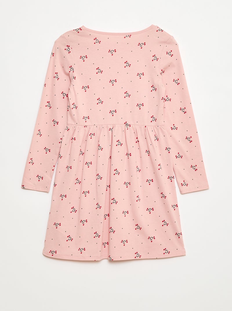 Katoenen jurk met motiefje Rose - Kiabi