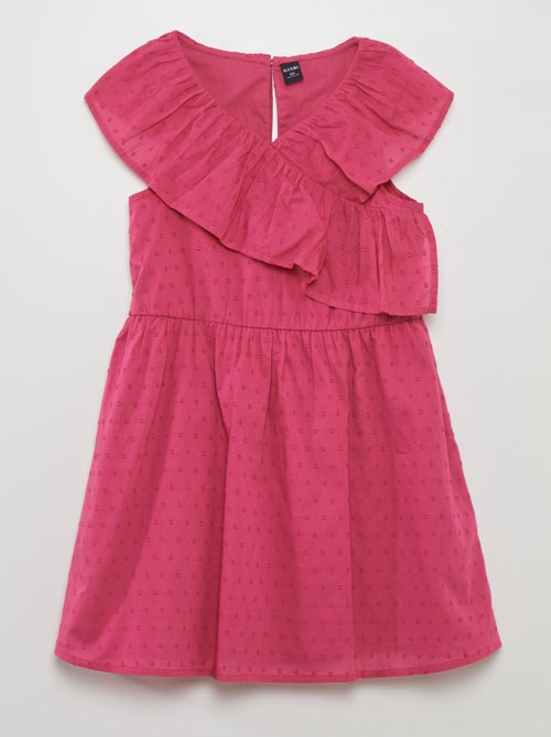 Katoenen jurk met plumetis - Kiabi