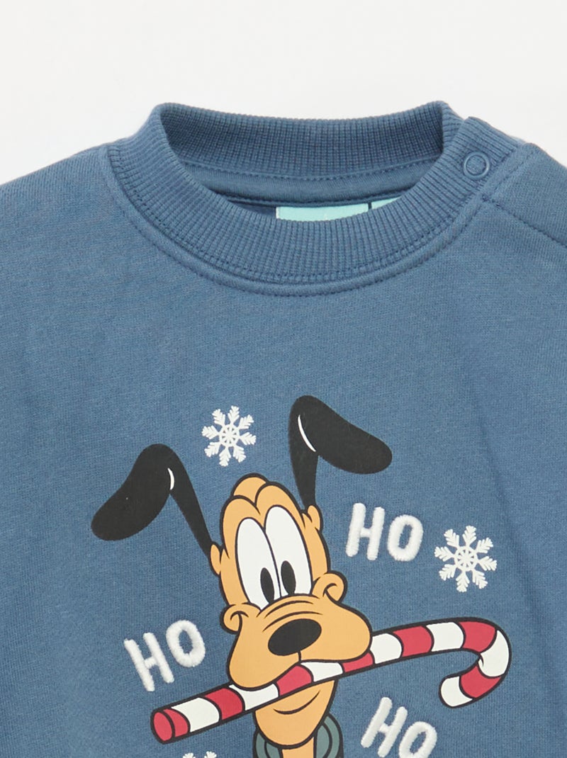 Katoenen kerstsweater 'Disney' 'Pluto' Blauw - Kiabi