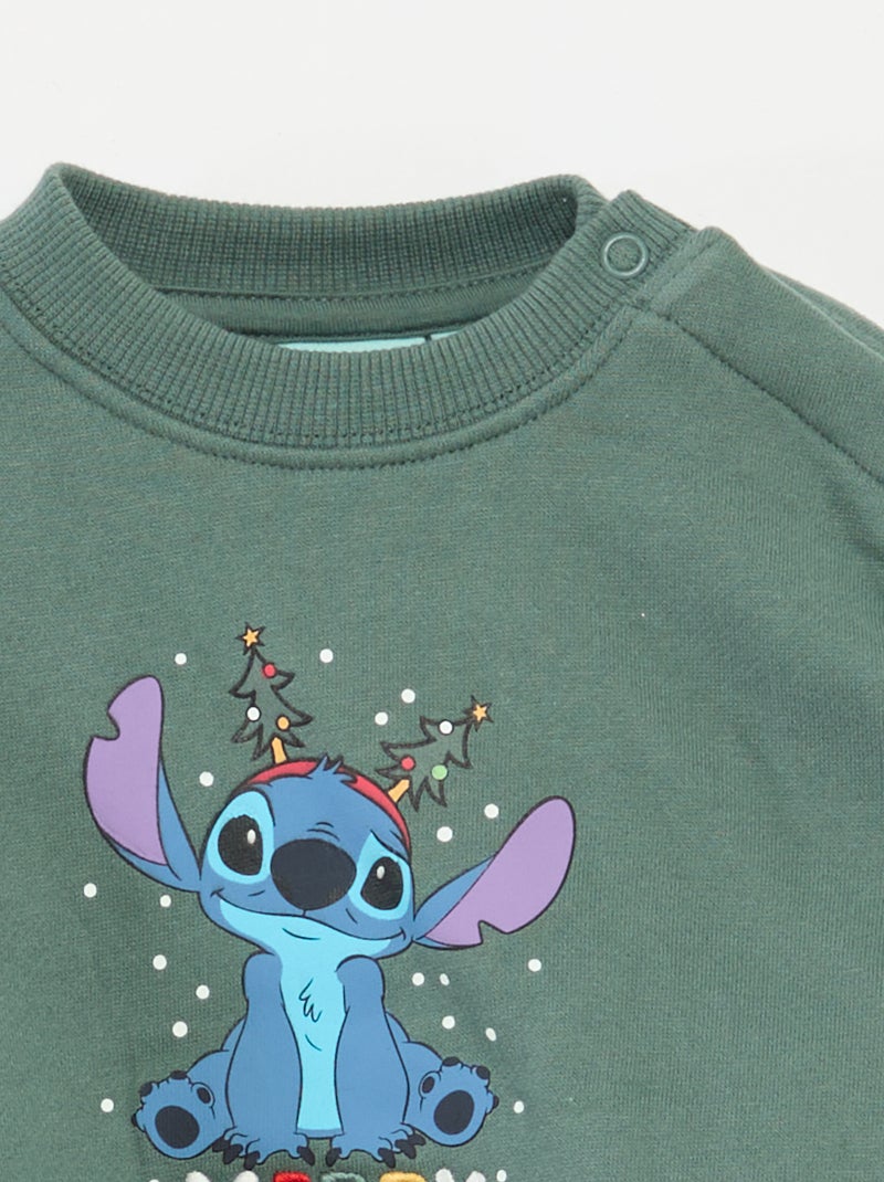Katoenen kerstsweater 'Disney' 'Stitch' Groen - Kiabi