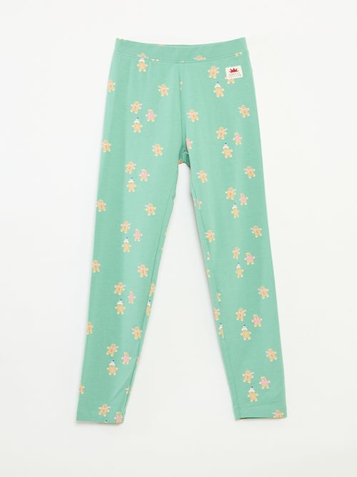 Katoenen legging met all-over kerstmotief - Kiabi
