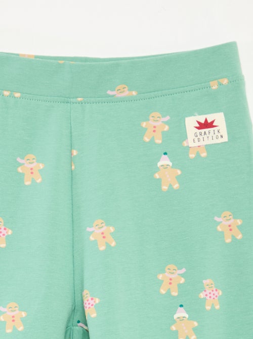 Katoenen legging met all-over kerstmotief - Kiabi