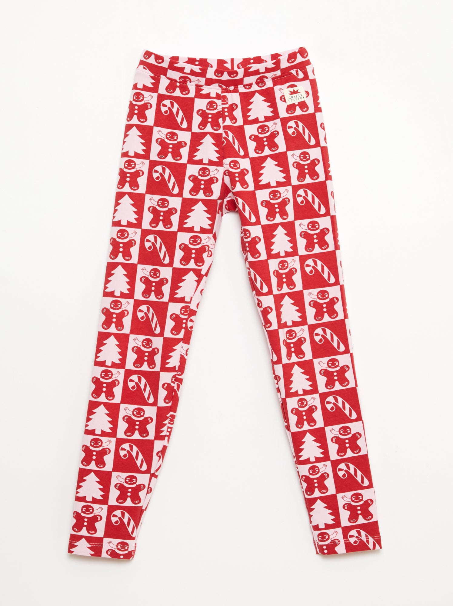 Katoenen legging met all-over kerstmotief