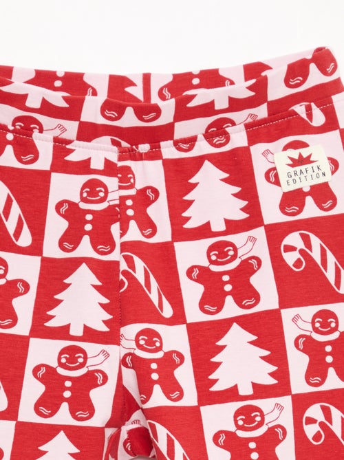 Katoenen legging met all-over kerstmotief - Kiabi