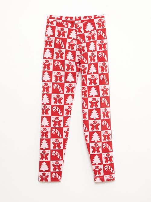 Katoenen legging met all-over kerstmotief - Kiabi