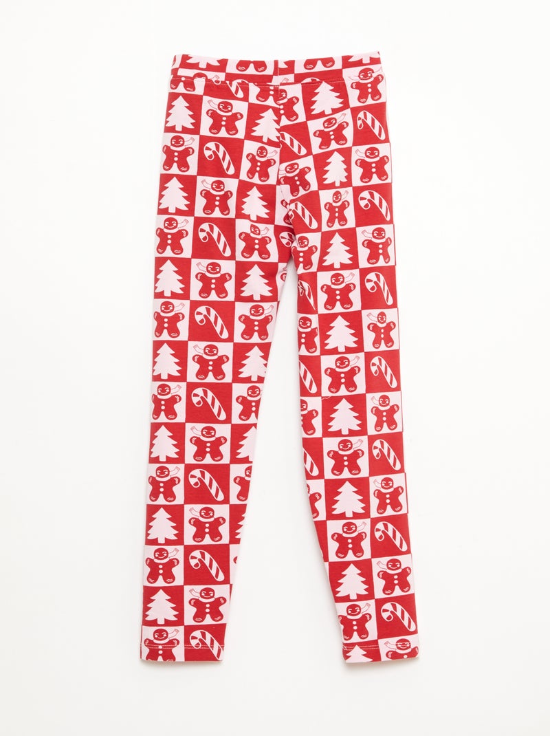 Katoenen legging met all-over kerstmotief Rose - Kiabi