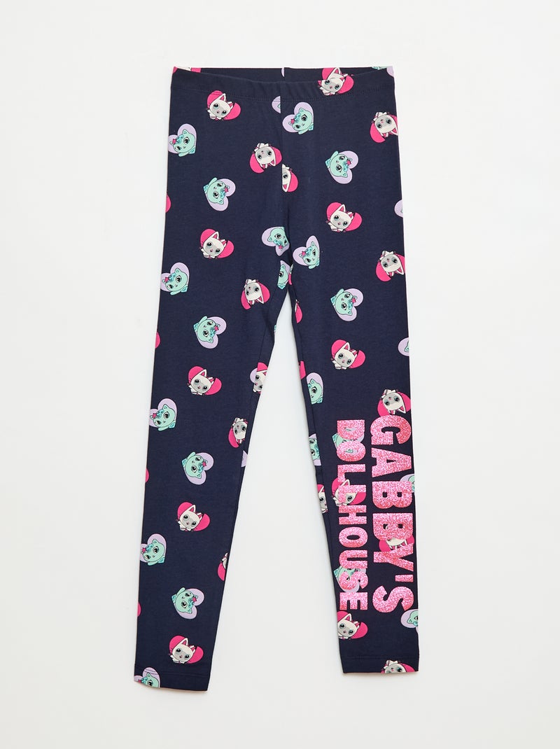 Katoenen legging met 'Gabby's Poppenhuis'-print Blauw - Kiabi