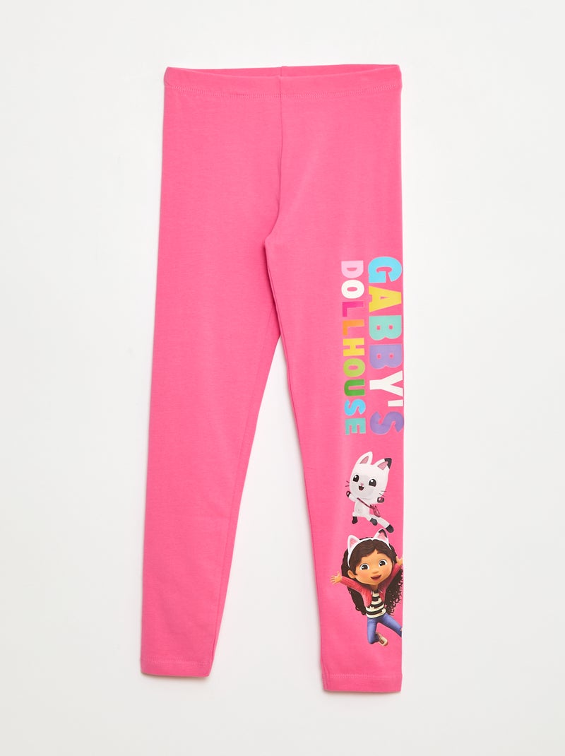 Katoenen legging met 'Gabby's Poppenhuis'-print Rose - Kiabi