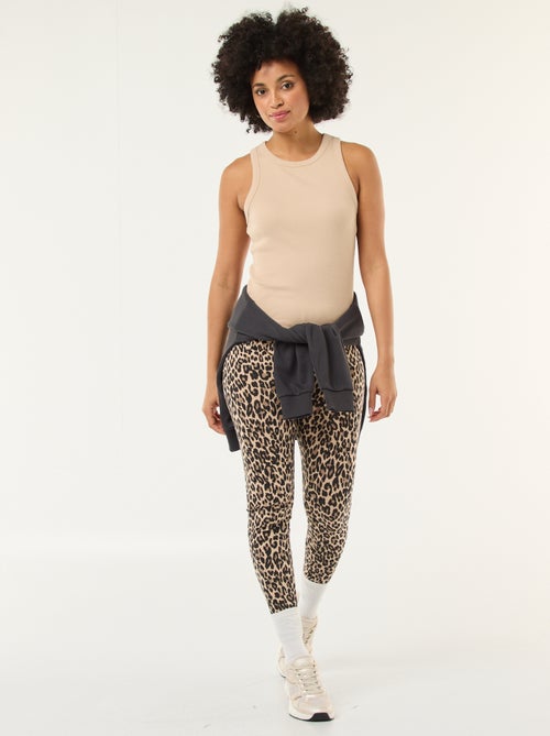 Katoenen legging met luipaardprint - Kiabi
