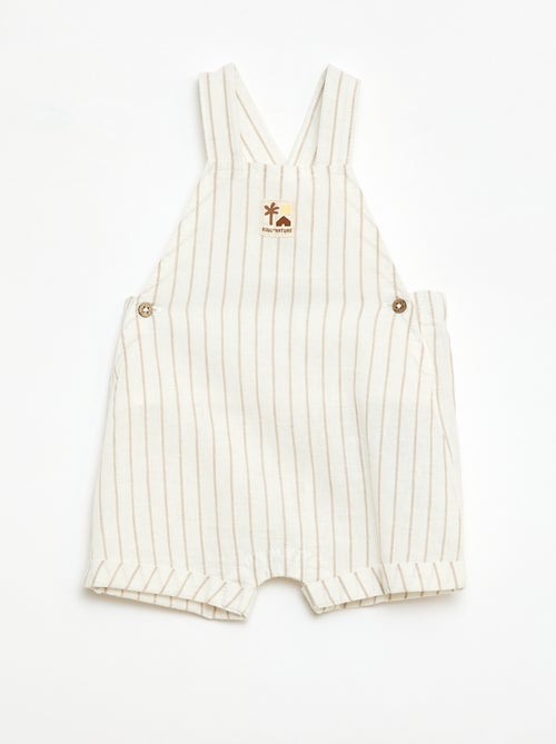 Katoenen linnen tuinbroekshort - Kiabi