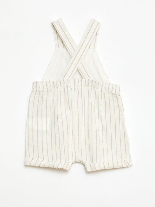 Katoenen linnen tuinbroekshort - Kiabi