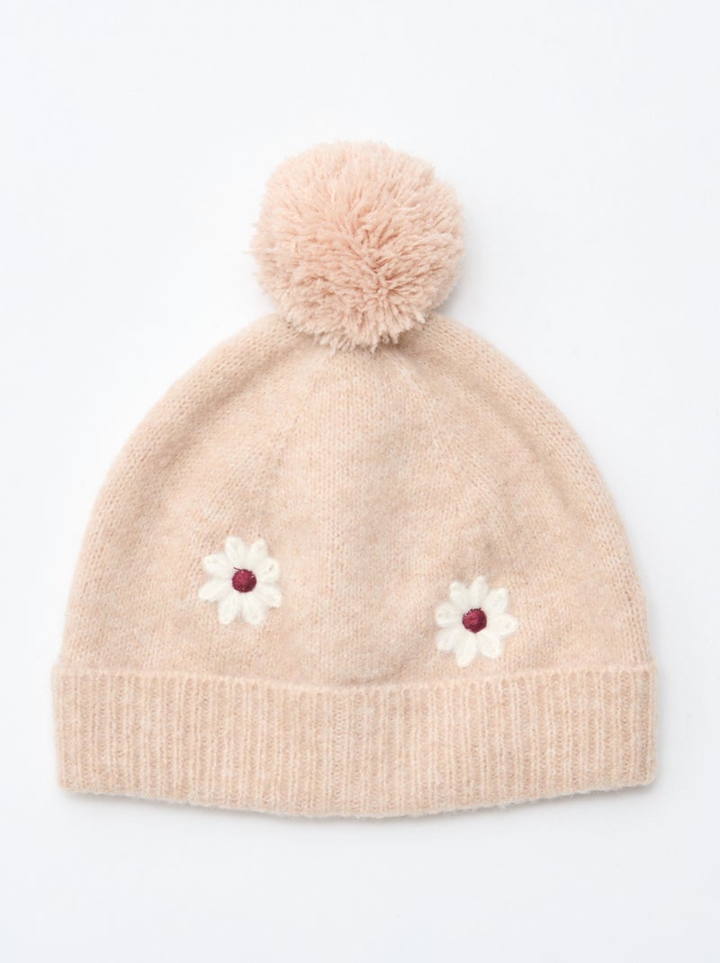 Katoenen muts met borduursel Biege - Kiabi