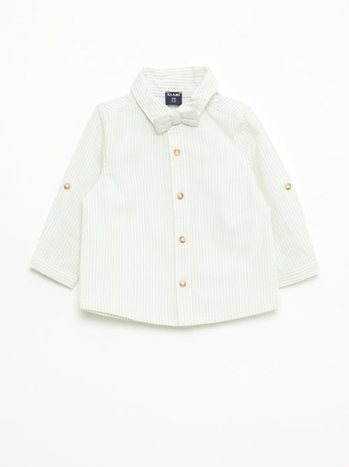 Katoenen overhemd met afneembare vlinderdas - Kiabi