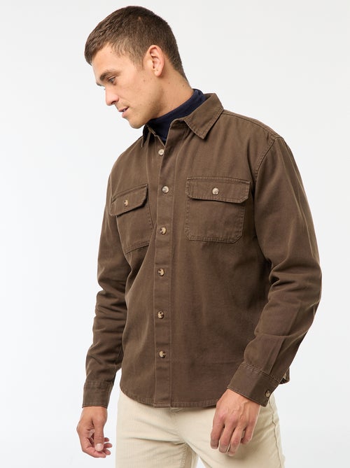 Katoenen overhemd met lange mouwen - Kiabi