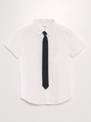 Katoenen overhemdje + stropdas - 2-delig