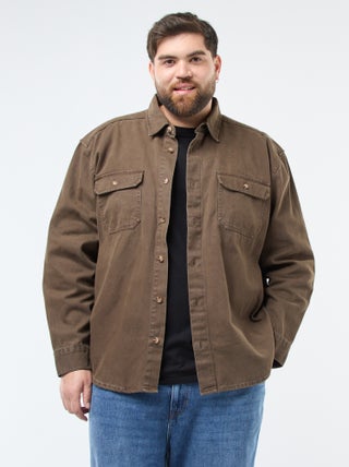 Katoenen overshirt met lange mouw