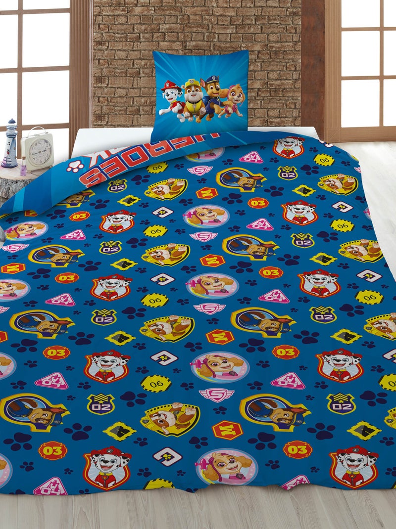 Katoenen PAW Patrol-dekbedset + 1 kussensloop Blauw - Kiabi
