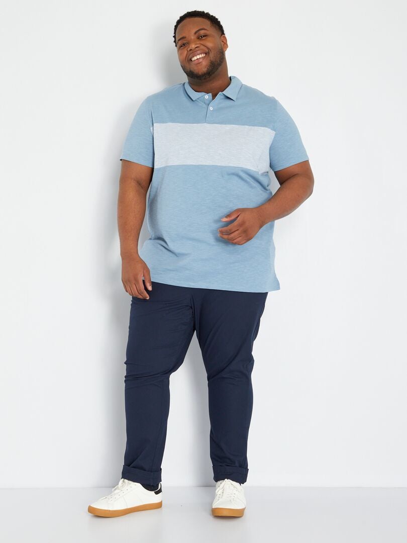 Katoenen polo denim blauw - Kiabi