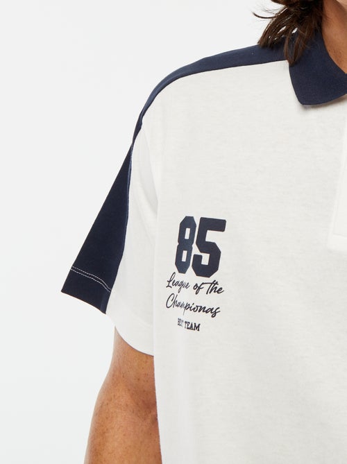 Katoenen polo in American baseball-stijl - Kiabi