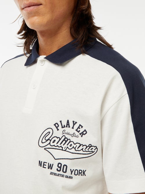 Katoenen polo in American baseball-stijl - Kiabi