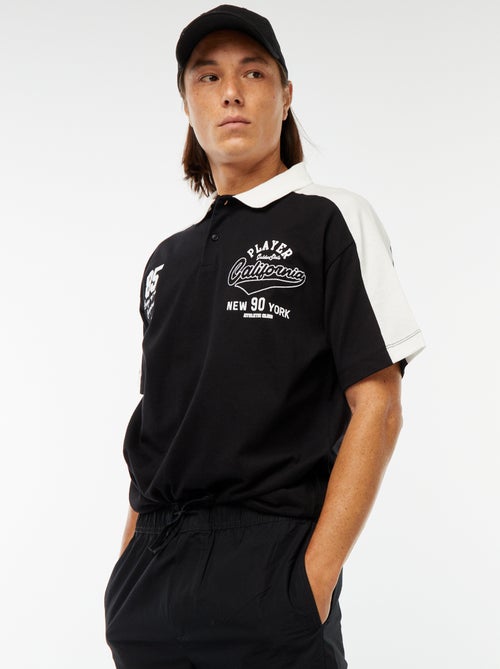 Katoenen polo in American baseball-stijl - Kiabi