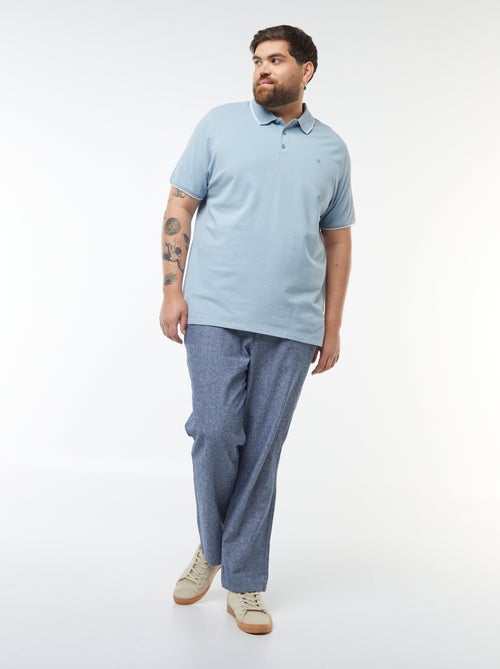 Katoenen polo met contrasterende details - Kiabi