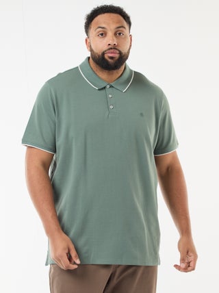 Katoenen polo met contrasterende details