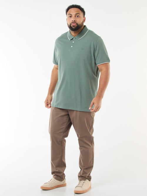 Katoenen polo met contrasterende details - Kiabi