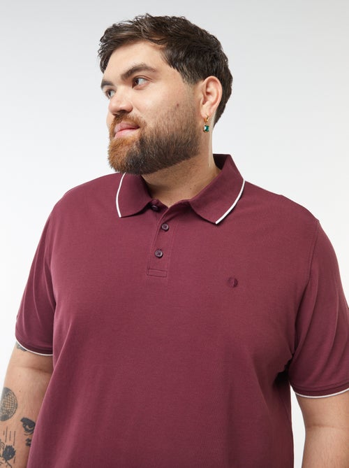 Katoenen polo met contrasterende details - Kiabi