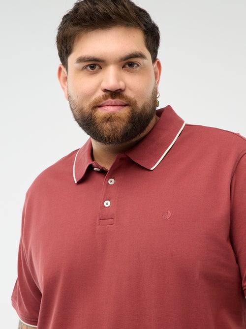 Katoenen polo met contrasterende details - Kiabi