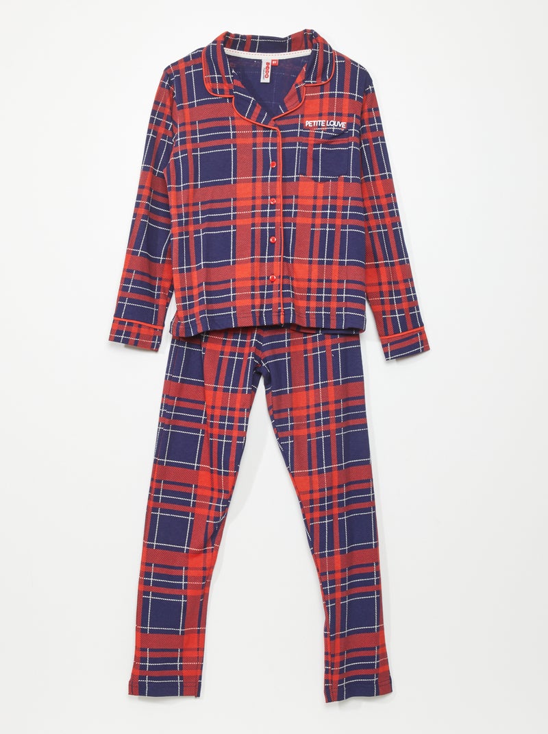 Katoenen pyjama - 2-delig ROOD - Kiabi