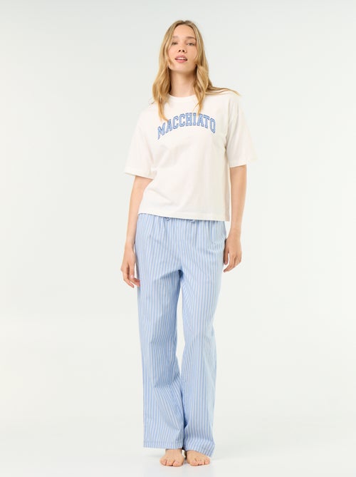 Katoenen pyjamaset - T-shirt + broek - Kiabi